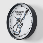 Horloge Guitare stylisée de texte personnalisé (Angle)