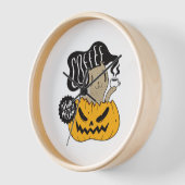 Horloge Halloween Café - Cute Halloween Chat Boire (Angle)