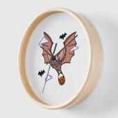 Horloge Halloween chauve-souris volant mignonne (Angle)