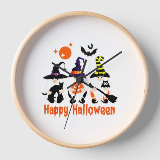 Horloge Halloween Gnomes mignonne Automne Citrouille Autom (Recto)