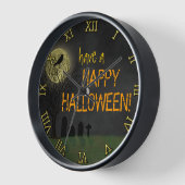 Horloge Halloween - Graveyard Crow and Moon Custom Text (Angle)