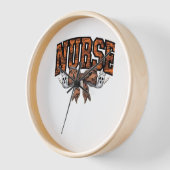 Horloge Halloween Infirmière Coquette Bow Classique Éffray (Angle)