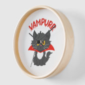 Horloge Halloween Vampire Cat (Angle)