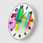 Horloge Haltères Colorés (Angle)