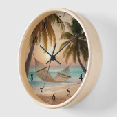 Horloge Hamac reposant sur une plage (Angle)