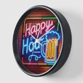 Horloge Happy Hour Sign On Brick (Angle)