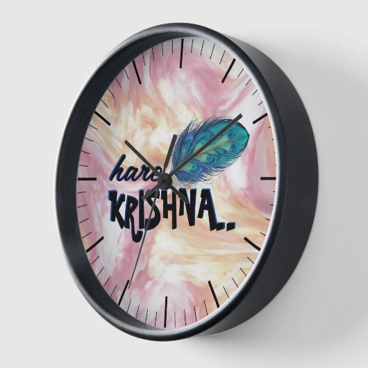 Horloge "Hare Krishna" Peacock Feather Hindu (Angle)