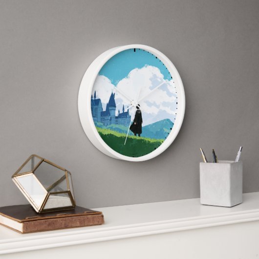 Horloge HARRY POTTER™ Surplombant le château HOGWARTS™ (Bureau)