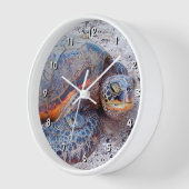 Horloge Hawaii Honu Sea Turtle Tropical Beach Photo Modern (Angle)
