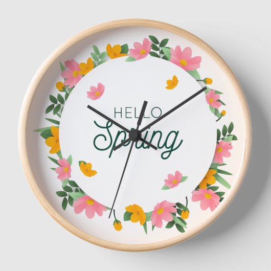 Horloge Hello Spring Floral Wreath (Recto)