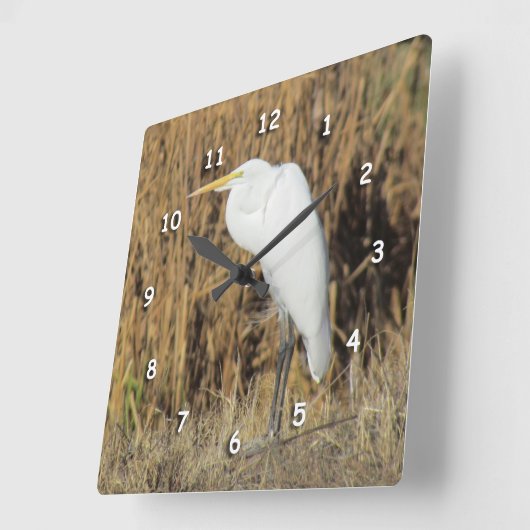 Horloge - Héron blanc (Angle)