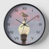 Horloge - Héron de nuit sur Lampe de rue (Recto)