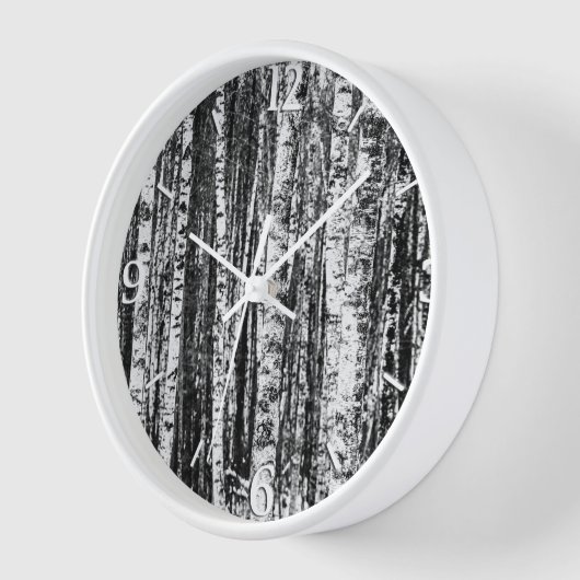 Horloge Hêtre, blanc et gris (Angle)