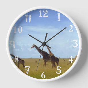 Horloge Heure de safari : aperçus de girafes dans le parc