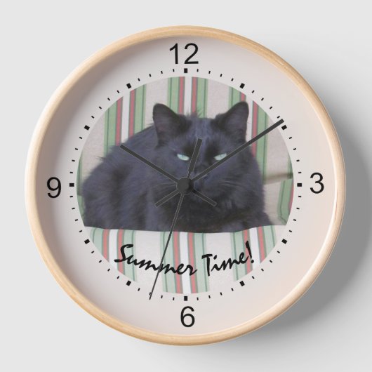 Horloge - Heure d'été du chat noir (Recto)