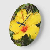Horloge Hibiscus Jaune (Angle)