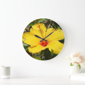 Horloge Hibiscus Jaune (Maison)