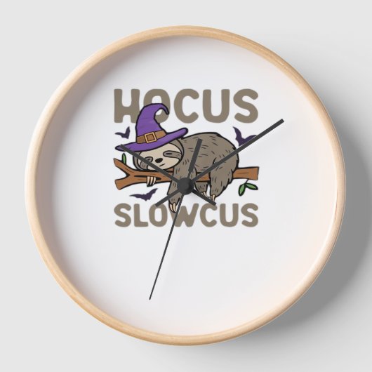 Horloge Hocus Slowcus Funny Halloween Sloth Classic T-Shir (Recto)