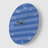 Horloge horaire des notes de musique - Bleu et bla (Angle)