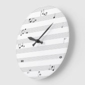 Horloge horaire des notes de musique - noir et bla (Angle)