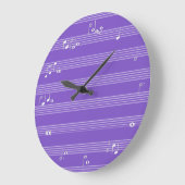 Horloge horaire des notes de musique - violet (Angle)