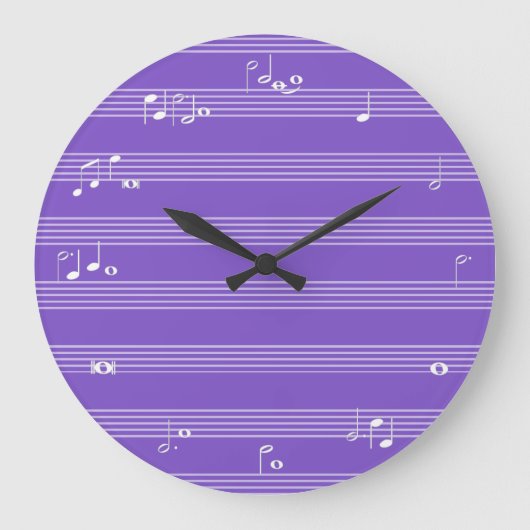 Horloge horaire des notes de musique - violet (Recto)