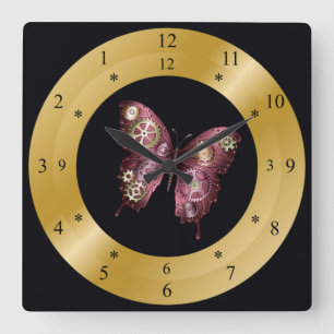Horloge horaire ~ Steampunk~ Butterfly~ Gears ~