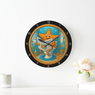 Horloge Humoristique de la salle de bain Starfish
