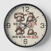 Horloge Humour Wise Monkeys (Recto)