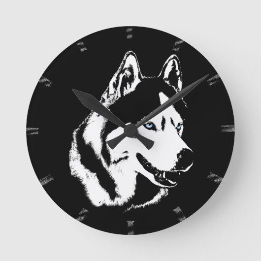 Horloge Husky Cadeaux Décor Sled Chien Mur Horloge (Recto)
