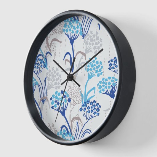 Horloge Hydrangée légère et aérée Motif floral (Angle)