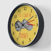 Horloge Il est temps de crochet, moutarde jaune avec des c (Angle)