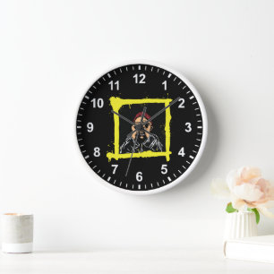Horloge Illustration d'art graffiti cool, T-shirt drôle po