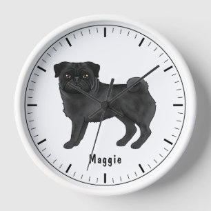 Horloge Illustration de dessin animé mignon de chien Carli