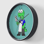 Horloge Illustration D'Un Boucher Rex Tyrannosaurus. (Angle)