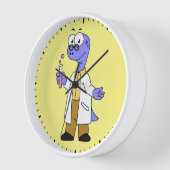 Horloge Illustration D'Un Chimiste Brontosaurus. (Angle)