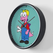 Horloge Illustration D'Un Ouvrier De Construction De Stego (Angle)