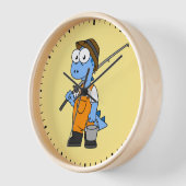 Horloge Illustration D'Un Pêcheur D'Allosaurus. (Angle)