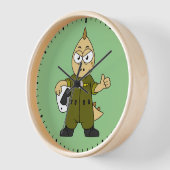 Horloge Illustration D'Un Pilote À Jet Allosaurus. (Angle)