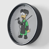 Horloge Illustration D'Un Soudeur De Stegosaurus. (Angle)