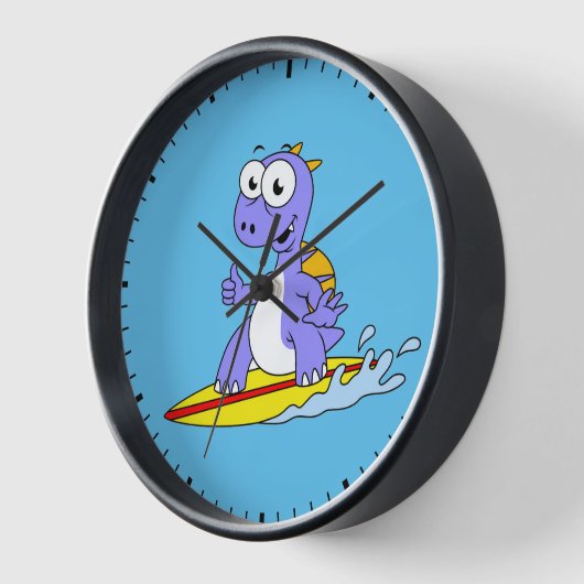 Horloge Illustration D'Un Spinosaure De Surf. (Angle)