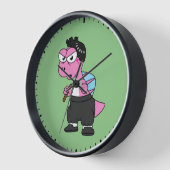 Horloge Illustration D'Un Spinosaurus Bruce Lee. (Angle)