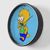 Horloge Illustration D'Un Tricératops Runner. (Angle)