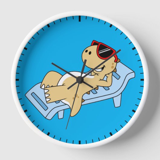 Horloge Illustration D'Un Tyrannosaurus Rex Bain De Soleil (Recto)