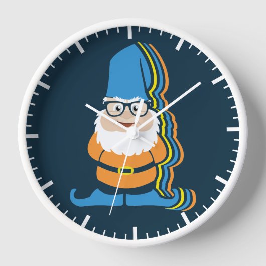 Horloge Illustration funky Hipster Garden Gnome (Recto)