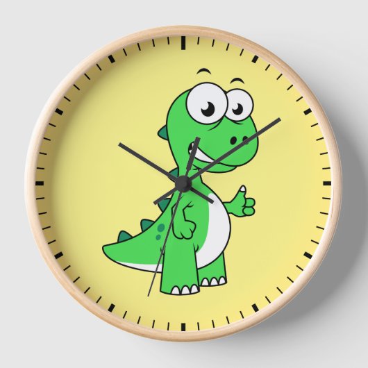 Horloge Illustration Mignonne Du Tyrannosaurus Rex. 2 (Recto)