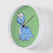 Horloge Illustration Mignonne D'Un Brontosaurus. (Angle)