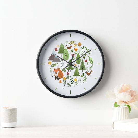 Horloge Illustrations de style scandinave Cercle+Temps (Maison)