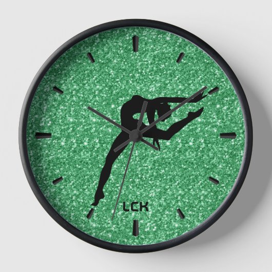 Horloge Image de la danseuse en silhouette noire à parties (Recto)