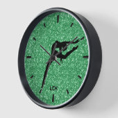 Horloge Image de la danseuse en silhouette noire à parties (Angle)